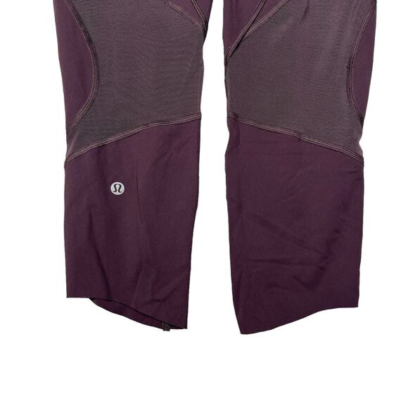 Lululemon On Pace Crop Leggings Nulux 21" Inseam W6AN8S Vintage Grape Purple 6 - Picture 8 of 12